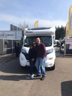 John and Lynn visited on a Saturday afternoon and after having a browse and coming into our showroom they were taken with two of our Motorhomes John and Lynn visited on a Saturday afternoon and after having a browse and coming into our showroom they were taken with two of our Motorhomes